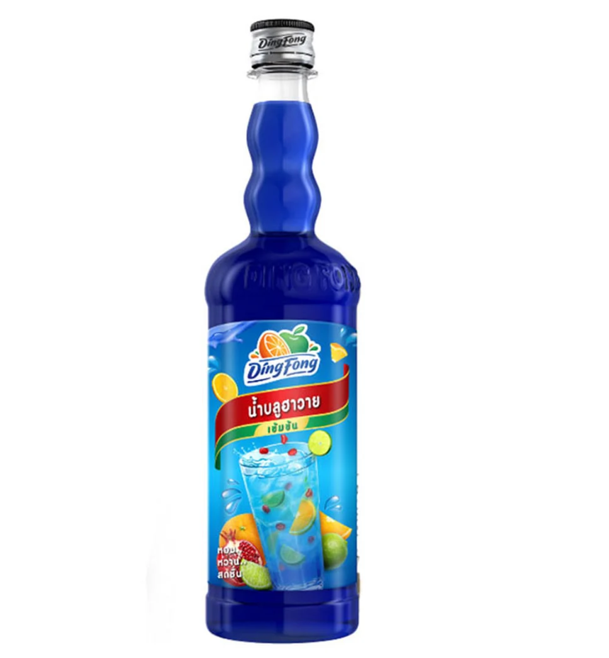 Ding Fong Blue Hawaii Syrup 760ml