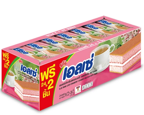เอลเซ่ เลเยอร์เค้กสอดไส้ครีม กลิ่นสตรอเบอร์รี่ 15ก.  