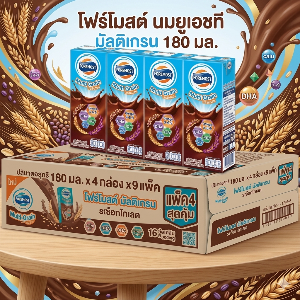 โฟร์โมสต์ นมยูเอชที มัลติเกรน 180 มล.