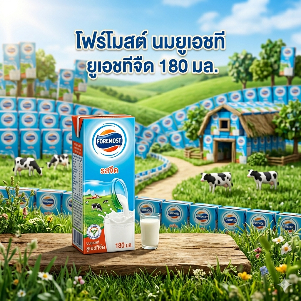 โฟร์โมสต์ นมยูเอชที ยูเอชทีจืด 180 มล.