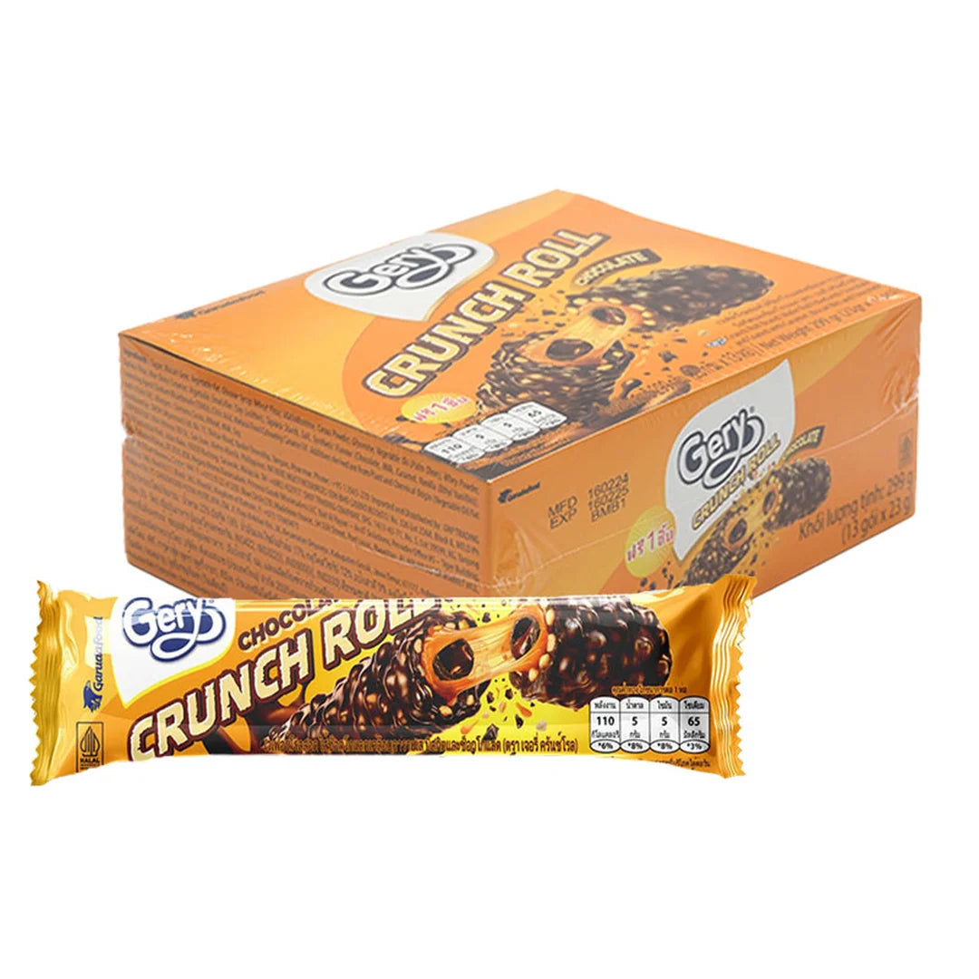 GERY Crunch Roll Chocolate Wafer Roll 23 g x 12