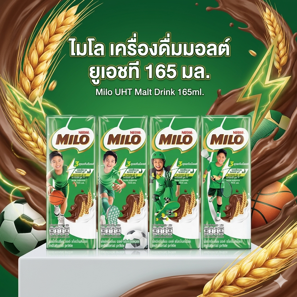ไมโล เครื่องดื่มมอลต์ ยูเอชที 165 มล.
