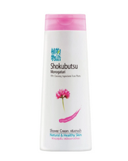 SHOKUBUTSU SHOWER CREAM Natural & Healthy Skin Pink Color 200 Ml.