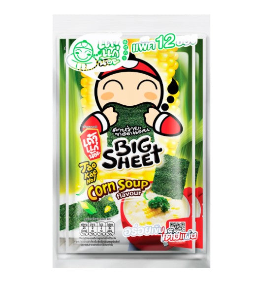 TAOKAENOI Big Sheet Crispy Seaweed Corn Soup Flavor 3.2 g.