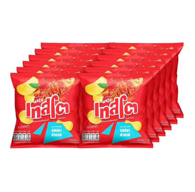TASTO Ridge Cut Potato Chips Pla Sam Rod Flavor 11 g.