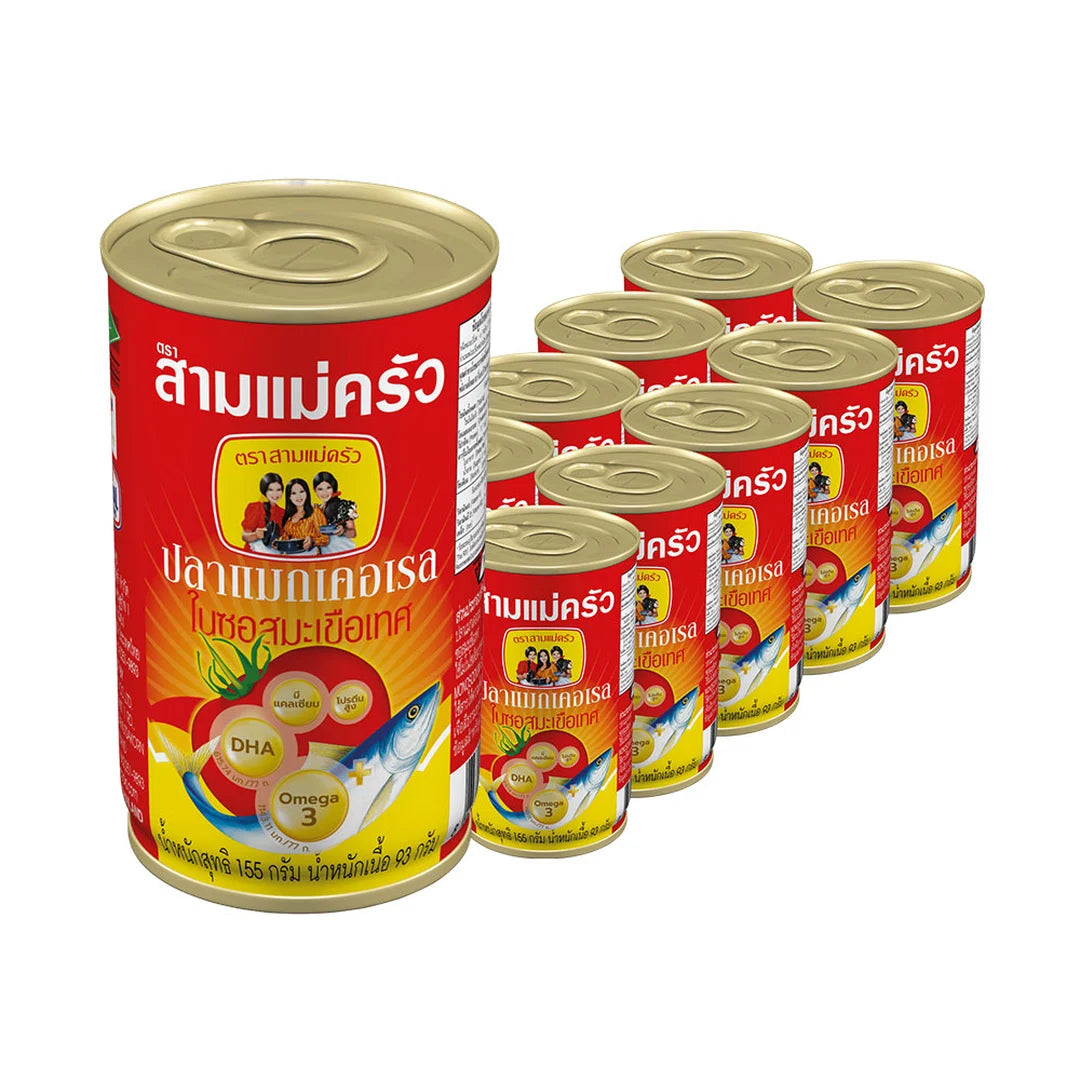 สามแม่ครัว ปลาแมคเคอเรลในซอสมะเขือเทศ 155 ก.
