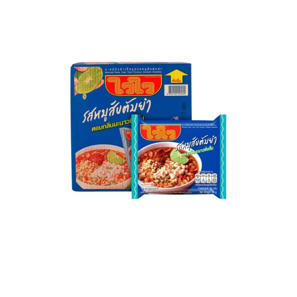 Wai Wai Instant Noodles 30 PC Minced Pork Tom Yum Flavor