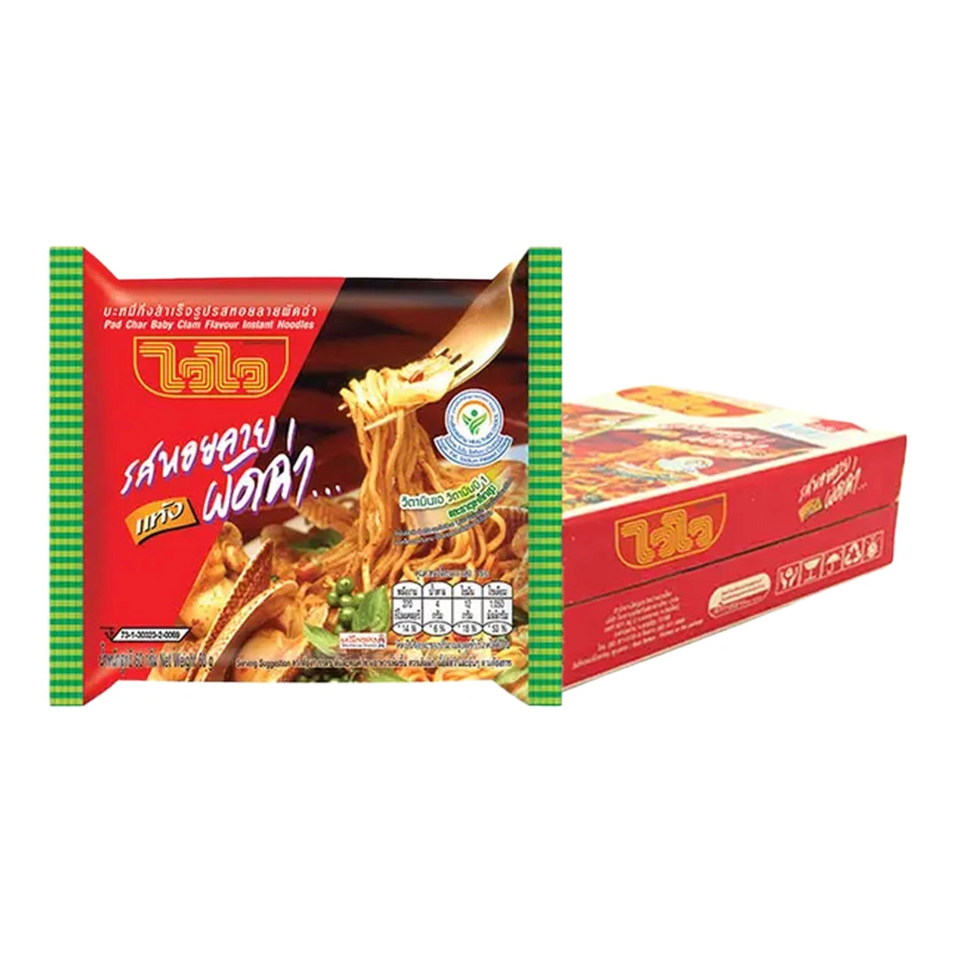 Wai Wai Instant Noodles 30 PC Spicy Clam Stir-Fry Flavor